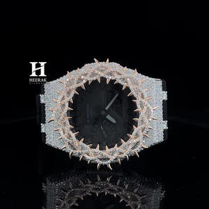 Reloj Personalizado con Diamantes Cultivados en Laboratorio GA2100, Reloj de Lujo para Hombre con Bisel de Espinas en Oro Rosa y Diamantes VVS, Venta al Por Mayor - Product Image 3