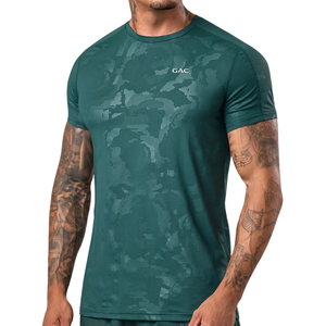 <b>Mens</b> Summer Sports Sets <b>Short</b> Sleeve Crew Neck T-Shirt <b>Shorts</b> Textured <b>Camo</b> Pattern Quick Dry Gym Training Running Fitness - Product Image 3