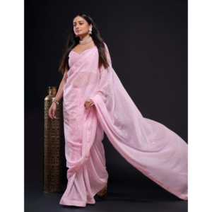 Designer Sequence Saree con borde de tuberías para fiestas Performance Wear - Product Image 1