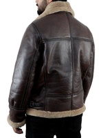 Veste en toile en cuir marron de haute qualité pour hommes veste de vol à col pour hommes 2026