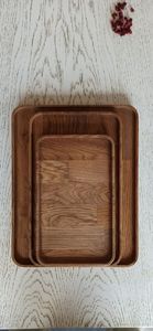 Bandeja Rectangular de Madera Hecha a Mano, Bandeja de Madera Natural para Servir Desayuno, Té, Café, Mesa de Comedor, Cocina, Restaurante, Hotel - Product Image 4