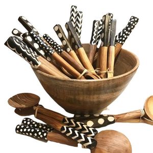 Wholesale Natural Bamboo Wooden Spoon Long Handle Durable Reusable Kitchen Cooking Utensils Set - Product Image 3