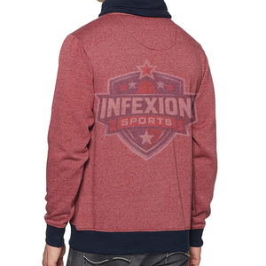 <b>Men's</b> <b>Red</b> Navy Color Block Knitted <b>Turtleneck</b> Pullover Regular Fit Casual Sweatshirt Autumn Wear - Product Image 3