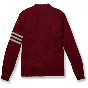 <b>Women's</b> <b>Red</b> Knitted <b>Cardigan</b> V-Neck Long Sleeve Contrast Color Solid Pattern Button Closure Classic Style All Seasons Wear - Product Image 6