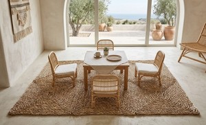 Tapis de sol écologique en jonc de mer tissé à la main, motif géométrique, pour salon, chambre, entrée, décoration de maison de style campagnard - Product Image 6