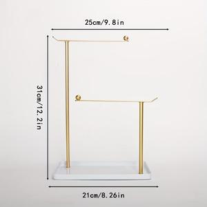 Dual Tier Jewelry Display Stand With Elevated Bars <b>Watch</b> Holder Tray Anti Tangle Necklace Organizer Space Saving Vanity Storage - Product Image 4