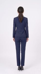 Costume Minimaliste Extensible en Laine ANIMA pour Femme Bleu Marine, Résistant à l'Eau, Respirant, Tenue de Bureau Exécutive Mondiale - Product Image 5
