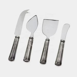 Warm Toned Metal <b>Cheese</b> <b>Knife</b> <b>Set</b> With Leaf Handle Design Durable Metal Utensils For Food Contact Hand Wash Only - Product Image 2