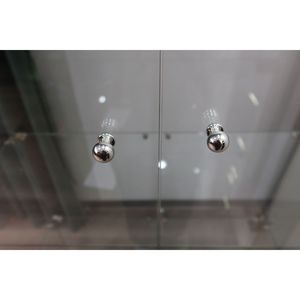 Nero 5mm vetro temperato 4-ripiano serratura a doppia porta Curio 64X31.7X14.3 piano in piedi libreria per esposizione vivente - Product Image 6