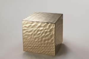 Textured Gold <b>Cube</b> Shape Side <b>Table</b> For Living room Bedroom Home Furniture - Product Image 6