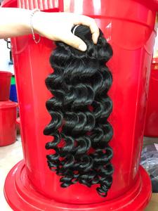 Best Seller 10 "-40'' Doble dibujado H5 Pelucas de cabello crudo vietnamita ondulado profundo en extensión de cabello de color negro natural - Product Image 4