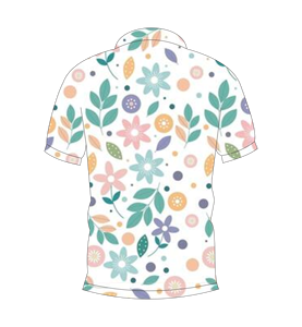 Men’s <b>White</b> Pastel Floral Leaf Print <b>Polo</b> Shirt Short Sleeve Casual Summer Golf Shirt - Product Image 5