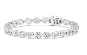 Pulsera de Diamantes Creados en Laboratorio con Corte Múltiple y Bisel de Oro Rosa de 9K Premium, 10.46 CTW - Product Image 4