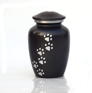 Black Aluminum Pet Cremation <b>Urn</b> Paw Print Keepsake Memorial Crematory <b>Urn</b> for Dogs and <b>Cats</b> - Product Image 6