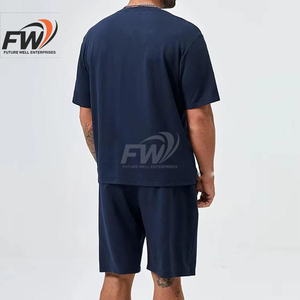 Ensemble de T-shirts décontractés pour hommes, vêtements de sport personnalisés pour la gym et le fitness, respirants, coupe oversize avec strass, service OEM pour l'hiver - Product Image 4
