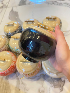 Pot en bambou nacre, bambou naturel avec incrustation de coquillages, boîte de rangement pour thé, café, épices et décoration intérieure, Vietnam - Product Image 2