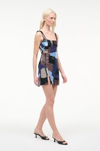 ชุดเดรสปาร์ตี้สั้นประดับเลื่อมสีเงินสำหรับผู้หญิง งานแฮนด์เมดประดับลูกปัด ทรงเข้ารูป คอแบบผูก สายเดี่ยว ดีไซน์วิบวับ - Product Image 6