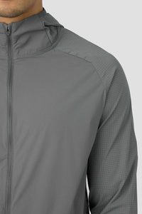 Ensemble de survêtements de sport pour hommes avec logo personnalisé, veste zippée et pantalon de jogging respirant en polyester et nylon coupe-vent pour l'automne - Product Image 4