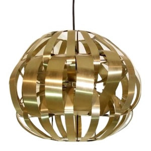 Lustre suspendu en verre et métal, finition laiton antique, design géométrique moderne, pour décoration intérieure/extérieure - Product Image 6