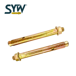 Anclaje de manga de cabeza hexagonal/enchufe de pared de alta calidad SYW 3/8 "X 4 1/2" (manga completa)-Sujetadores seguros de acero zincado amarillo - Product Image 4