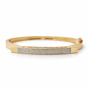 18ct Rose Gold Diamond Bar <b>Bangle</b> <b>Bracelet</b> for Women Minimalist Geometric Design Fine Jewelry Wedding Party Gift - Product Image 2