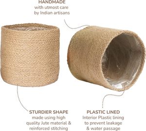 Panier en corde de jute naturelle, multi-usages, fait main, pour plantes succulentes, disponible chez l'exportateur - Product Image 4