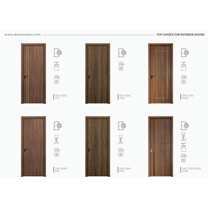 Dewoo Modern Dark Wood Grain WPC Interior <b>Doors</b> Decorative <b>Trim</b> for Apartments - Product Image 2