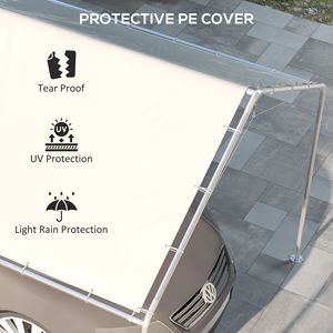 Telo di Ricambio per Tettoia Auto/Camion Bianco 10x20 piedi, Resistente ai Raggi UV, con Corde Elastiche a Sfera - Product Image 6