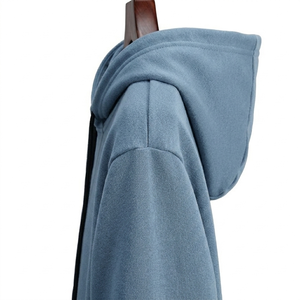 Premium Heavyweight Fleece Hoodie – <b>Slate</b> Blue Essential Streetwear Wholesale Men’s Athletic Pullover Steel Blue Shoulder Hoodie - Product Image 3