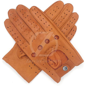 Gants de conduite en cuir antidérapants à sangle de poignet réglable, confortables toutes saisons, en promotion en ligne - Product Image 4