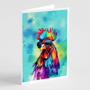 Lunatique A7 Taille 5x7 Nouveau Hippie Animal Coq Vierge Note Cartes De Voeux Pack de 8 avec Enveloppes - Product Image 1