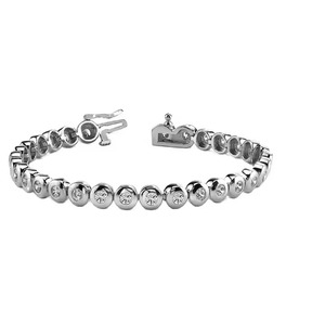 Customized Round Shape Lab Grown Diamond Tennis Bracelet Bezel Setting 18K Yellow Gold Diamond Bracelet for Both <b>Men</b> and Women - Product Image 1