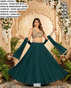 Eshaal Lehenga Choli Morado Largo Hasta el Suelo con Bordado Bhandhani Estilo Tradicional para Seda de Secado Rápido Protección Solar Diwali - Product Image 2