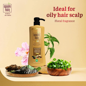 Shampooing Herbal Floral Tropical Bio Premium pour Cheveux Gras – Contrôle du Sébum, Soin Volumisant, Formule Fraîche et Légère, Anti-Pelliculaire - Product Image 1