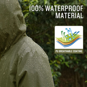 เสื้อกันฝนผู้หญิงสำหรับผู้ใหญ่ ผ้าโพลีเอสเตอร์ 100% และวัสดุ PU น้ำหนักเบาและทนทาน เหมาะสำหรับการเดินทาง - Product Image 3