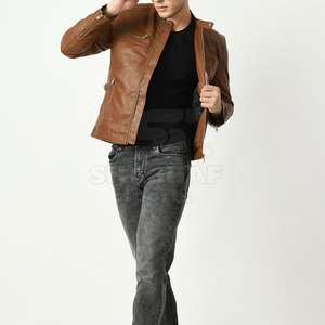 Veste en cuir véritable pour homme, durable, avec doublure douce et design moderne, idéale pour l'automne et l'hiver. Veste d'hiver pour homme. - Product Image 4