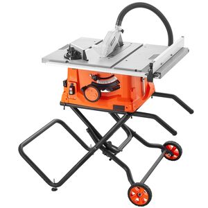 Sega da Tavolo Compatta Portatile da 10 Pollici 15 Amp con Lama da 40 Denti, Velocità 5000 RPM, Taglio Massimo 25 Pollici, 110V, con Guida Scorrevole per Lavori in Cantiere - Product Image 1