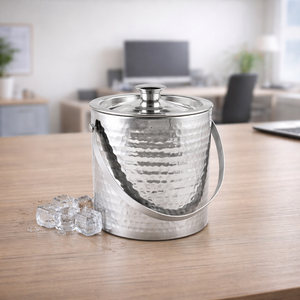 Juego de Cubiteras de Acero Inoxidable Martillado de Primera Calidad, Diseño Sostenible, Capacidad de 5L, Diseño Tradicional para Bebidas Elegantes en Fiestas - Product Image 3