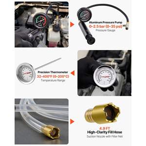 Kit de testeur de pression de liquide de refroidissement 47 pièces, universel, pour radiateur, remplissage sous vide, 3 adaptateurs métalliques, outil de refroidissement automobile, outil de réparation automobile - Product Image 6