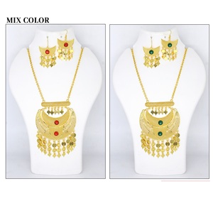 Haute qualité luxe 24K 18K couleur or arabe Dubai plaqué or ensembles de bijoux de luxe Dubai ensembles de bijoux de luxe bijoux pour femmes - Product Image 5