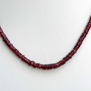 Aaa Chất Lượng Tự Nhiên Màu Đỏ Garnet Mịn Heishi Lốp Bán Buôn Loose Đá Quý Hạt Vòng Cổ 925 Sterling Bạc Vòng Cổ Cho Phụ Nữ - Product Image 3