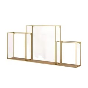 Set Of 2 Wall Mounted Wooden Floating Shelf Set 100x60cm Double Tier <b>Storage</b> <b>Rack</b> for Living Room Home Organization - Product Image 3