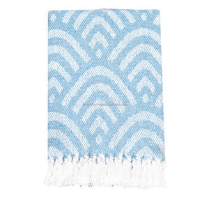 Manta de algodón sostenible lujosa y acogedora comodidad patrón tejido para cama Camping Picnics colección de mantas - Product Image 3