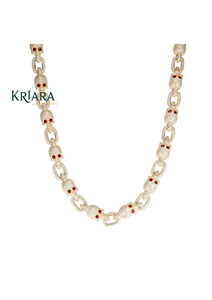 Luxury S925 Gold Plated Moissanite Skull Link Chain <b>Statement</b> <b>Necklace</b> Pavé Setting Round Brilliant Cut Unisex Everyday Wear - Product Image 3