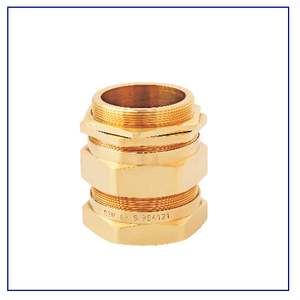 Conector industrial blindado de alta resistencia con junta de compresión doble y prensaestopas de latón E1W para fijación de cables SWA, resistente a la intemperie - Product Image 2