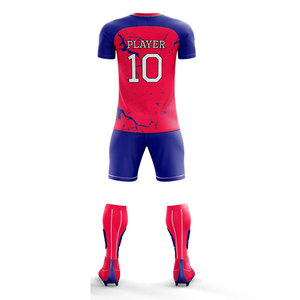 Football Suit 100% Polyester Jersey with Short Set Full Kit Customization Team Name Numbers <b>Soccer</b> Rugby Uniform Kits for Adult - Product Image 3