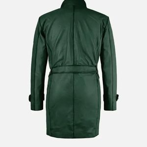 Elegante gabardina de piel de cordero suave, impermeable, con estampado, estilo vintage, cómoda, con múltiples bolsillos, talla grande, estilo sobrecamisa, estándar. - Product Image 3