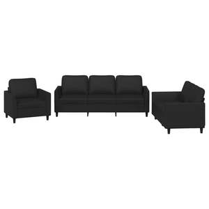 Conjunto de Sofá de 2 Plazas en Cuero Sintético Negro, Resistente, para Sala de Estar, Cómodo y Elegante - Product Image 2