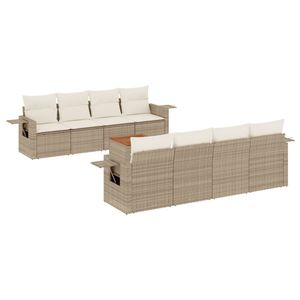 Conjunto de Sofás Modulares Grandes de Ratán Sintético PE Beige para Jardín, Muebles de Patio con Estilo y Comodidad - Product Image 2