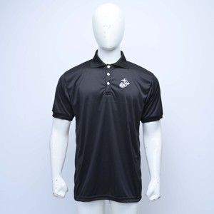 Polo de Manga Corta Negro para Hombre, de Alta Calidad, con Diseño Bordado en el Dobladillo Inferior, Tejido de Poliéster, Patrón Sólido, Venta al Por Mayor - Product Image 1